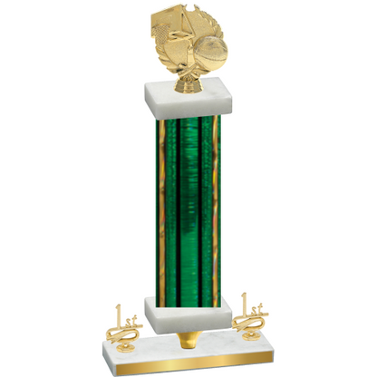 Premium Single Green Glacier First Place Basketball Trophy