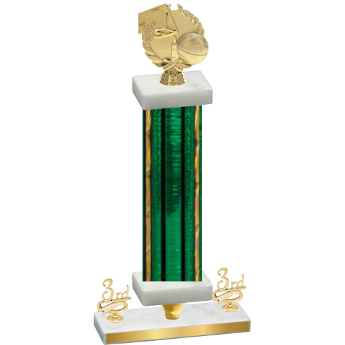 Premium Single Green Glacier Third Place Basketball Trophy