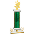 Premium Single Green Glacier Third Place Pickleball Trophy