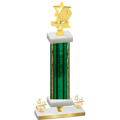 Premium Single Green Glacier Fourth Place Pickleball Trophy