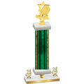 Premium Single Green Glacier Year Pickleball Trophy