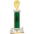 Premium Single Green Glacier Year Pickleball Trophy