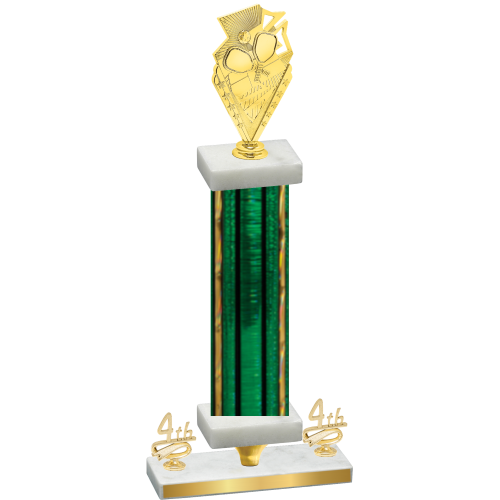 Premium Single Green Glacier Fourth Place Pickleball Trophy