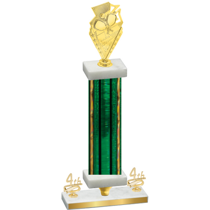 Premium Single Green Glacier Fourth Place Pickleball Trophy