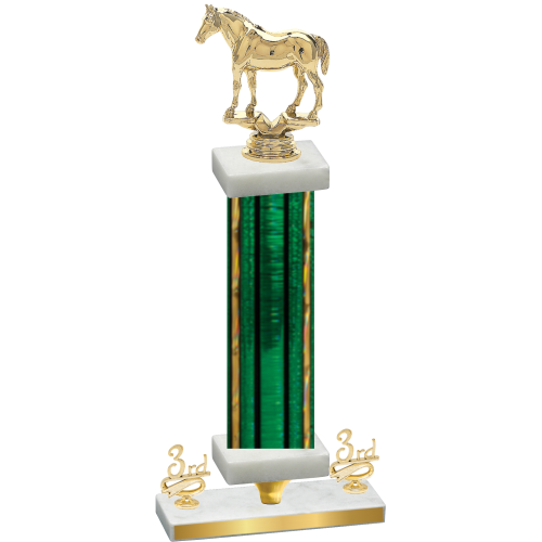 Premium Single Green Glacier Third Place Horses Trophy