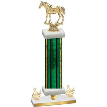 Premium Single Green Glacier Third Place Horses Trophy