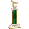 Premium Single Green Glacier Fourth Place Horses Trophy