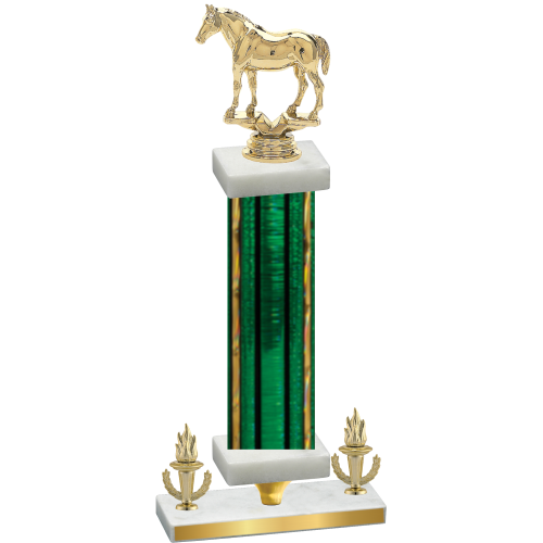Premium Single Green Glacier Victory Horses Trophy