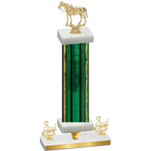 Premium Single Green Glacier Third Place Horses Trophy