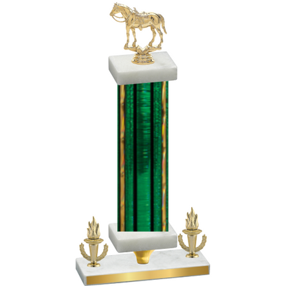 Premium Single Green Glacier Victory Horses Trophy