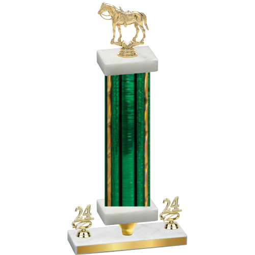 Premium Single Green Glacier Year Horses Trophy
