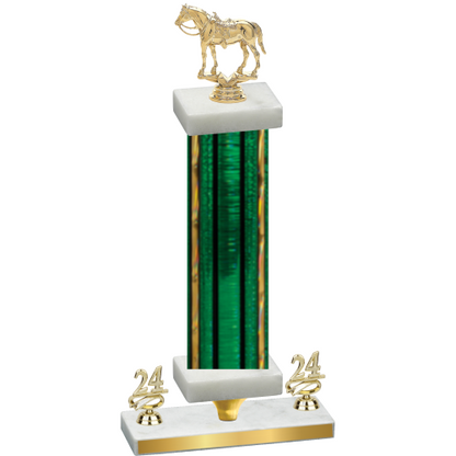Premium Single Green Glacier Year Horses Trophy