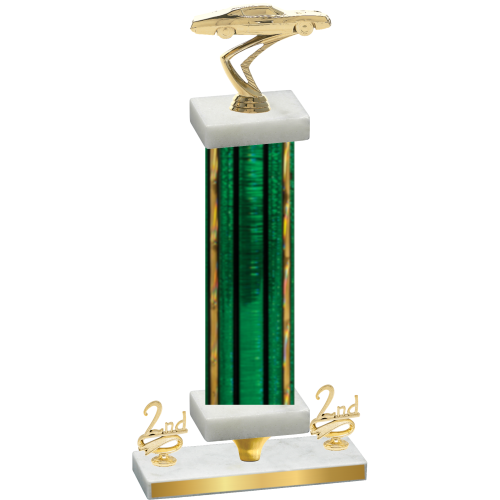Premium Single Green Glacier Second Place Cars Trophy