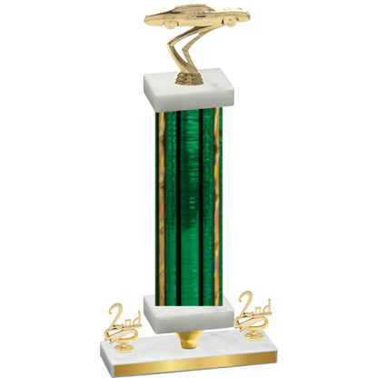Premium Single Green Glacier Second Place Cars Trophy