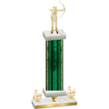 Premium Single Green Glacier Third Place Archery Trophy