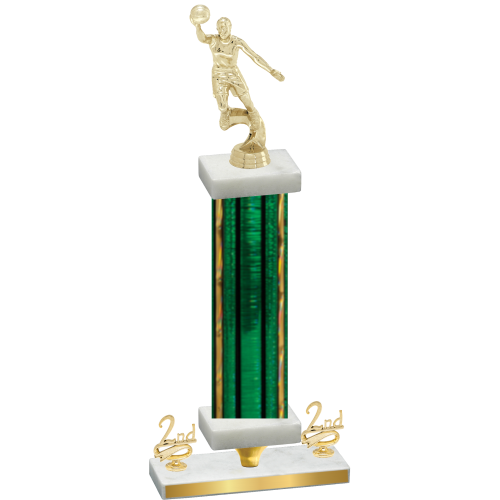 Premium Single Green Glacier Second Place Basketball Trophy