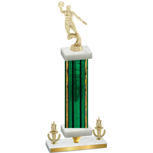 Premium Single Green Glacier Victory Basketball Trophy