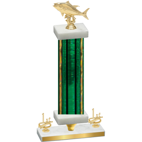 Premium Single Green Glacier First Place Fishing Trophy