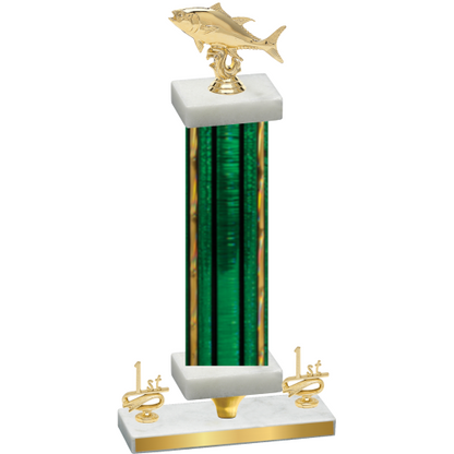 Premium Single Green Glacier First Place Fishing Trophy