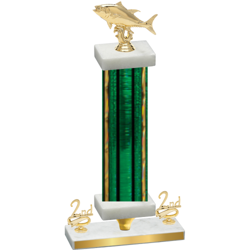 Premium Single Green Glacier Second Place Fishing Trophy