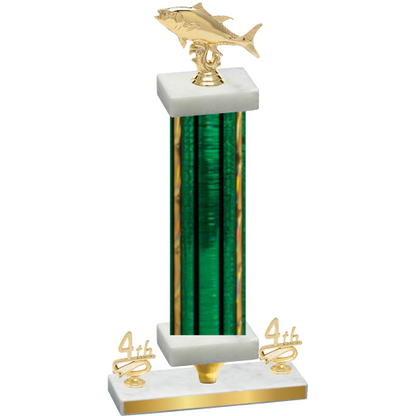 Premium Single Green Glacier Fourth Place Fishing Trophy