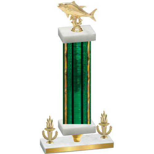 Premium Single Green Glacier Victory Fishing Trophy