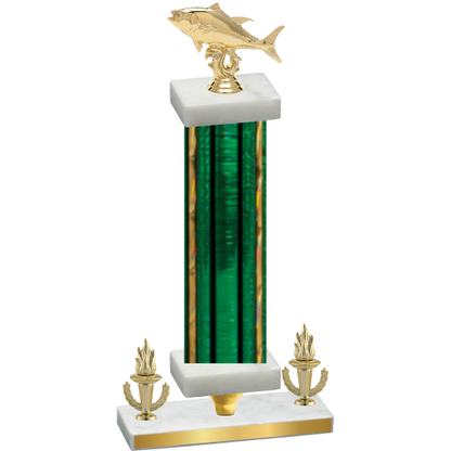 Premium Single Green Glacier Victory Fishing Trophy