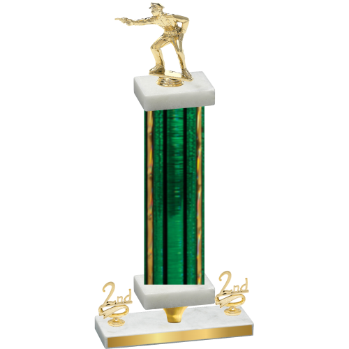 Premium Single Green Glacier Second Place Shooter Trophy