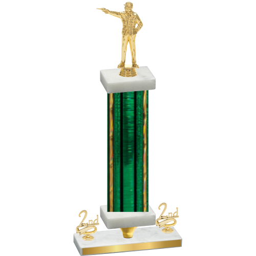 Premium Single Green Glacier Second Place Shooter Trophy