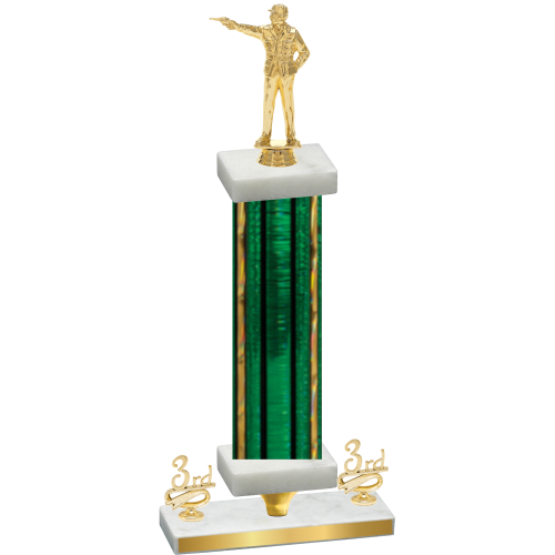 Premium Single Green Glacier Third Place Shooter Trophy