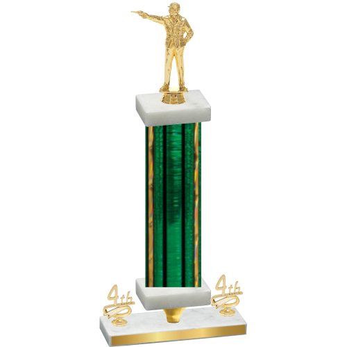 Premium Single Green Glacier Fourth Place Shooter Trophy