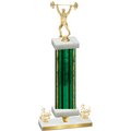 Premium Single Green Glacier Third Place Weights Trophy