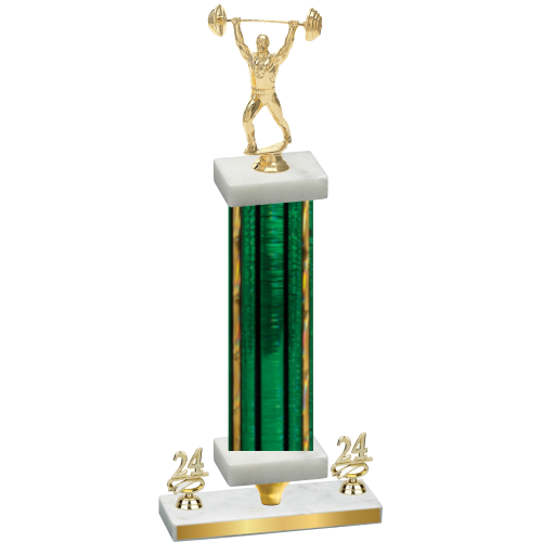Premium Single Green Glacier Year Weights Trophy