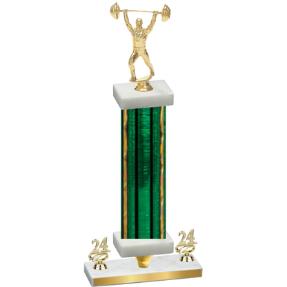 Premium Single Green Glacier Year Weights Trophy