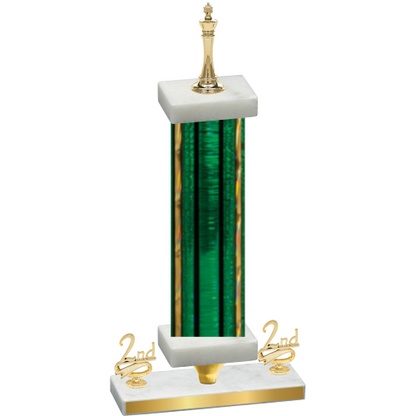 Premium Single Green Glacier Second Place Chess Trophy