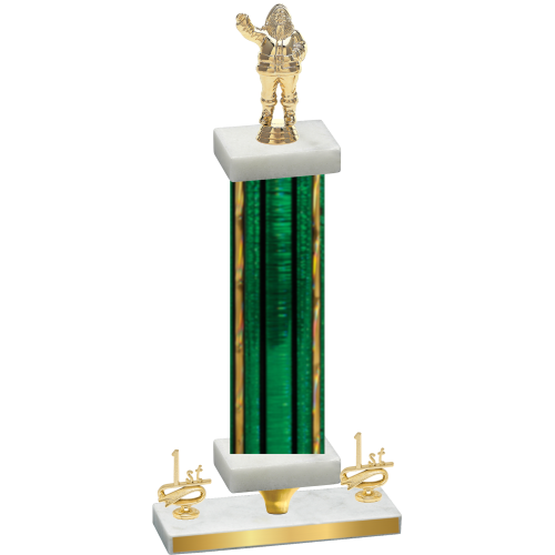 Premium Single Green Glacier First Place Holiday Trophy