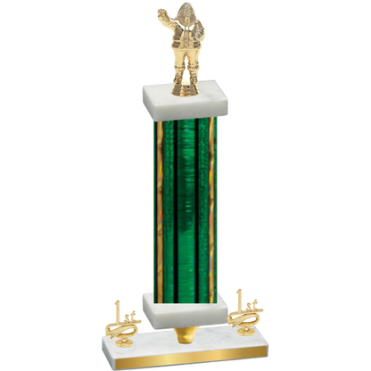 Premium Single Green Glacier First Place Holiday Trophy