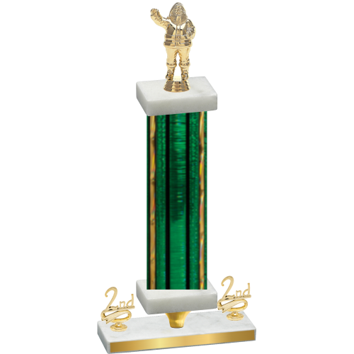 Premium Single Green Glacier Second Place Holiday Trophy