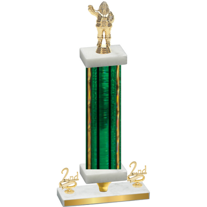 Premium Single Green Glacier Second Place Holiday Trophy
