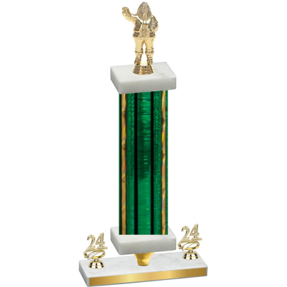 Premium Single Green Glacier Year Holiday Trophy