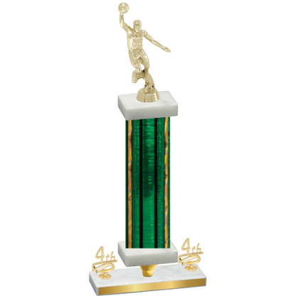 Premium Single Green Glacier Fourth Place Basketball Trophy