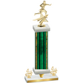 Premium Single Green Glacier Fourth Place Flag Football Trophy