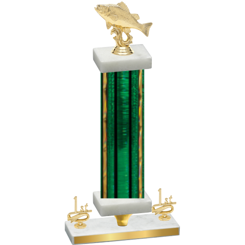 Premium Single Green Glacier First Place Fishing Trophy