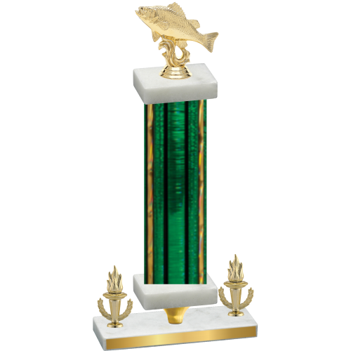 Premium Single Green Glacier Victory Fishing Trophy