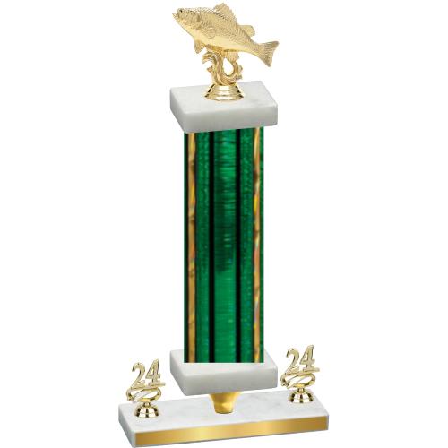 Premium Single Green Glacier Year Fishing Trophy