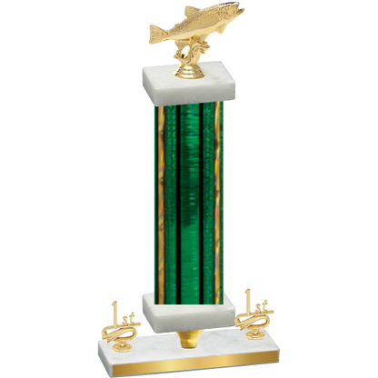 Premium Single Green Glacier First Place Fishing Trophy
