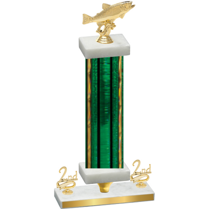 Premium Single Green Glacier Second Place Fishing Trophy