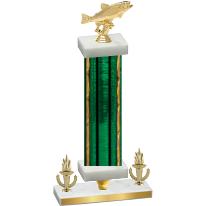 Premium Single Green Glacier Victory Fishing Trophy