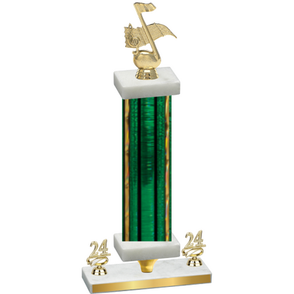Premium Single Green Glacier Year Music Trophy