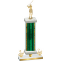 Premium Single Green Glacier Second Place Golf Trophy